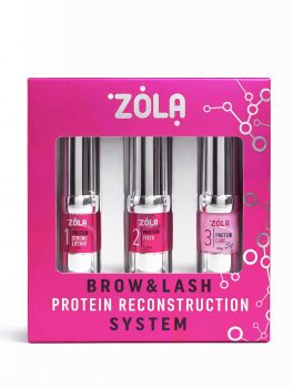 Zestaw do laminacji rzęs i brwi Protein Reconstruction System, (po 10ml), Zola