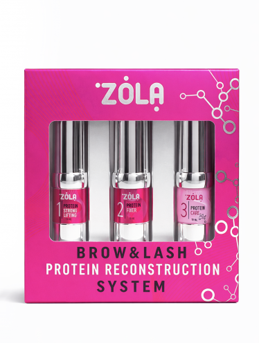 Zestaw do laminacji rzęs i brwi Protein Reconstruction System, (po 10ml), Zola