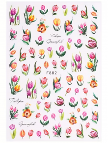 Naklejki na paznokcie tulipany (1 ark)