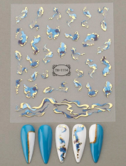 Naklejki na paznokcie marmur niebieski (1 ark)