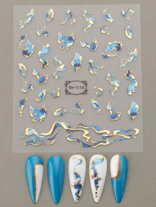 Naklejki na paznokcie marmur niebieski (1 ark)