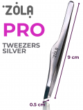 Pęseta do brwi skośna, Pro Tweezers Silver, Zola