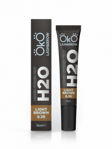 Farbka do brwi, H2O Liquid Hybrid Tint 8.36 Light Brown (15ml), OkO