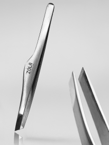 Pęseta do brwi skośna, Pro Tweezers Silver, Zola