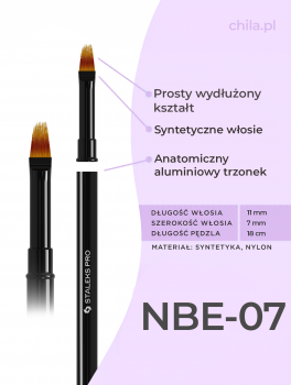 Pędzelek dwustronny liner+ombre EXPERT 01/07, Staleks PRO