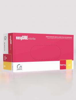 Rękawiczki nitrylowe bezpudrowe, easyCARE Berry (100 szt/op) M