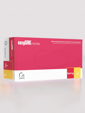 Rękawiczki nitrylowe bezpudrowe, easyCARE Berry (100 szt/op) M