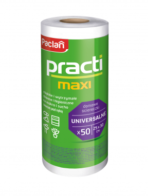 Ściereczki uniwersalne w rolce, 50 szt (25x30cm), Paclan Practi maxi