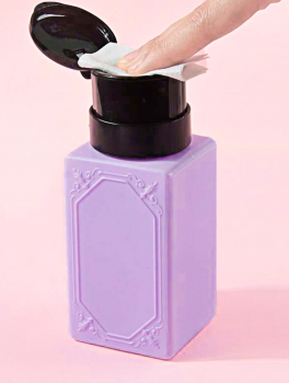 Liliowa buteleczka na płyny kosmetyczne z pompką (200ml)