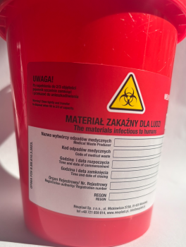 Pojemnik na odpady medyczne, czerwony (0,7L)