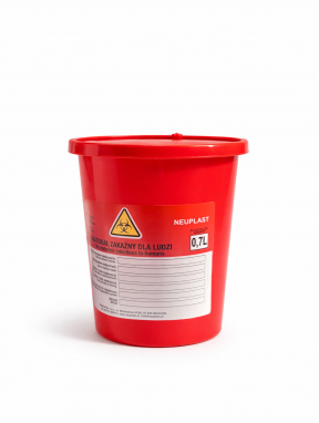 Pojemnik na odpady medyczne, czerwony (0,7L)