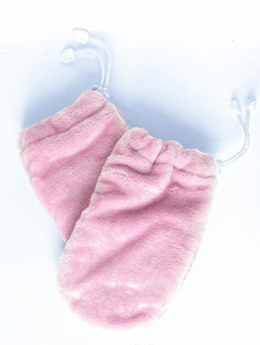 CHILA rękawice do parafiny pluszowe RÓŻOWE - 1 para