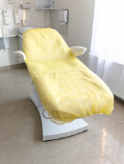 Pokrowiec na fotel, włókninowy, żółty (80x200cm) 20g/m²