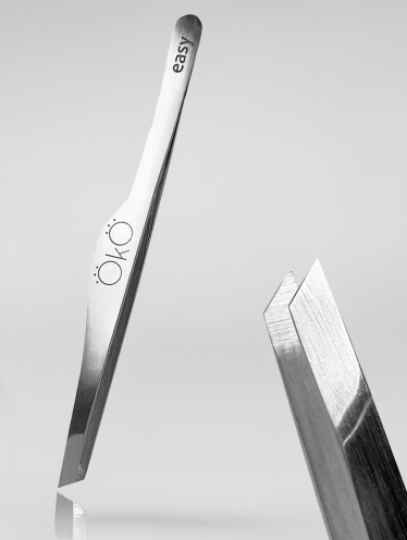Pęseta do brwi skośna, Tweezer EASY Touch 02, OkO