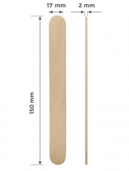 Szpatułki drewniane do wosku, 150x17 mm (100 szt), Staleks PRO