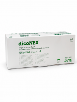 Strzykawki DicoNEX 3-częściowe dicoNEX, Luer-lock (3ml) - 100 szt