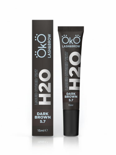 Farbka do brwi, H2O Liquid Hybrid Tint 5.7 Dark Brown (15ml), OkO