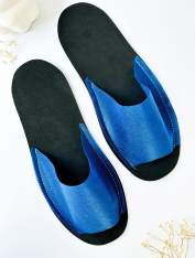 Kapcie hotelowe odkryte, czarno-granatowe (1 para)