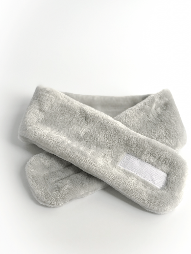 Opaska kosmetyczna pluszowa, szara