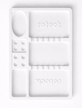 Tacki plastikowe jednorazowe, białe (100 szt), Roteck