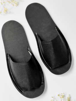 Kapcie hotelowe odkryte, czarne (1 para)