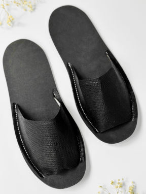 Kapcie hotelowe odkryte, czarne (1 para)