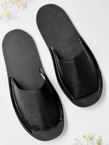 Kapcie hotelowe odkryte, czarne (1 para)