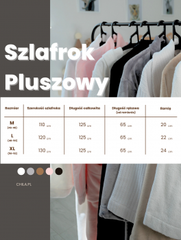 Szlafrok pluszowy ciepły różowy - L (48-50)