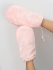CHILA rękawice do parafiny pluszowe RÓŻOWE - 1 para