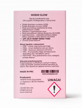 Klej do przedłużania rzęs GLOW - 0.5s (3ml), MOEMI