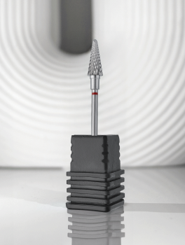 Frez z węglika spiekanego stożek 6mm, czerwony, Staleks PRO