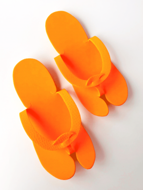 Klapki kosmetyczne pomarańczowe japonki piankowe (25 par)