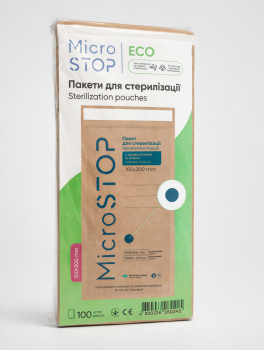 Torebki papierowe do sterylizacji ECO, (100x200mm) 100 szt, MicroSTOP