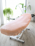 Pokrowiec na fotel, pluszowy, brzoskwiniowy (90x210cm) 300g/m²
