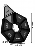 Kasetka tygodniowa na leki, okrągły kształt, czarna