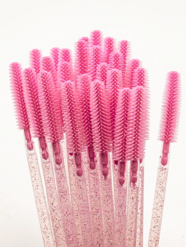 Szczoteczka spiralka SILIKONOWA RÓŻOWA - 50 szt