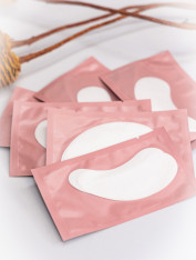 Płatki pod oczy do przedłużania rzęs, różowe (50 par)