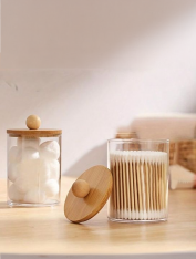 Słoiczek przezroczysty na waciki i patyczki