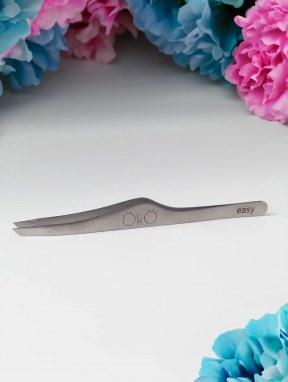 Pęseta do brwi skośna, Tweezer EASY Touch 02, OkO