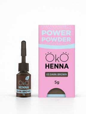 Henna pudrowa do brwi, 03 Dark Brown, OkO (5g)