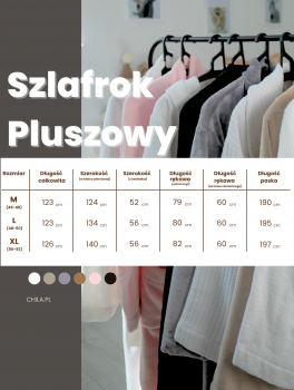 Szlafrok pluszowy ciepły beżowy - L (48-50)