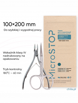 Torebki papierowe do sterylizacji ECO, (100x200mm) 100 szt, MicroSTOP