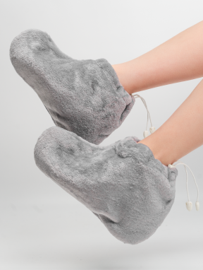 Skarpety kosmetyczne pluszowe do parafiny, szare (1 para)