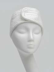 Opaska kosmetyczna do włosów frotte, biała