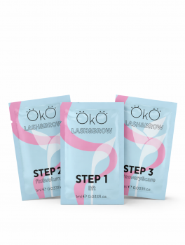 Zestaw do liftingu laminacji rzęs i brwi , OkO STEP 1-2-3 (po 1ml)