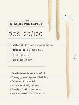 Patyczki drewniane do manicure EXPERT 110mm (100 szt), Staleks PRO