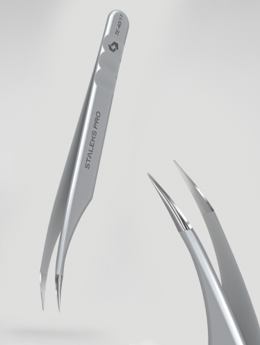 STALEKS PRO pęseta do rzęs wygięta EXPERT 40|11 / TE-40/11