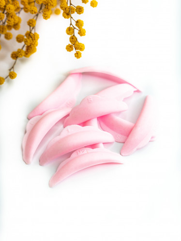 Wałeczki do liftingu i laminacji rzęs, różowe (5 par)