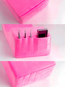 Poduszka kosmetyczna z kieszeniami, różowa