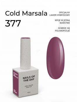 Lakier hybrydowy, Gel Polish #377 COLD MARSALA (10ml), NOTD